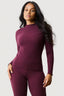 Plum Crinkle High Neck Top