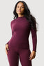 Plum Crinkle High Neck Top