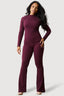 Plum Crinkle High Neck Top