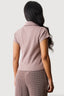 Hazelnut Ribbed Collar Detail Top
