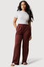 Brown Textured Wide Leg Trousers