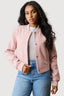 Pink Brushed Bomber Jacket