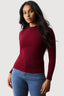 Burgundy High Neck Long Sleeve