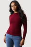 Burgundy High Neck Long Sleeve