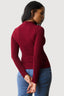 Burgundy High Neck Long Sleeve