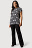 Mono Geo Print Mix Fabric Top