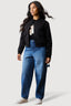 Black Pocket Detail Bomber Jacket