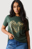 Dark Khaki Gold Foil Heart Tee