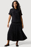 Mono Crinkle Tiered Midi Skirt