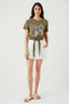 Khaki Animal Bow Tie Front Tee