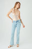 Spring Peach Ruffle Slinky Halter Body