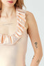 Spring Peach Ruffle Slinky Halter Body
