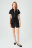 Black Bengaline D-Ring Pocket Casual Dress