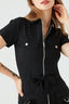 Black Bengaline D-Ring Pocket Casual Dress