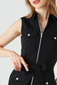 Black Bengaline D-Ring Pocket Casual Dress
