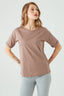Tan Basic Oversized Cotton Tee
