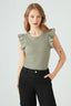 Khaki Frill Sleeveless Body
