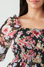 Black Floral Chiffon Ra Ra Dress