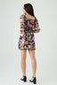 Black Floral Chiffon Ra Ra Dress