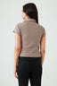 Hazelnut Ribbed Collar Detail Top