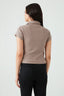 Hazelnut Ribbed Collar Detail Top