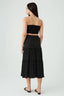 Mono Crinkle Tiered Midi Skirt