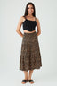 Multi Crinkle Tiered Midi Skirt