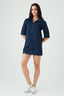 Dark Wash Denim Collar and Pocket Detail Dress