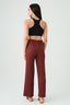 Brown Textured Wide Leg Trousers