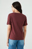 Rust Brown Basic Oversized Cotton Tee