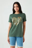 Dark Khaki Gold Foil Heart Tee