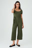 Khaki Short Sleeve Textured Jumpsuit