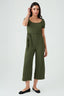 Khaki Short Sleeve Textured Jumpsuit