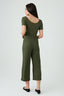Khaki Short Sleeve Textured Jumpsuit