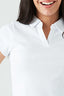 Optic White Ribbed Collar Detail Top