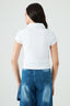 Optic White Ribbed Collar Detail Top