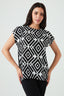 Mono Geo Print Mix Fabric Top