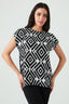 Mono Geo Print Mix Fabric Top
