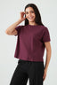 Burgundy Waffle Batwing Top