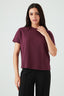 Burgundy Waffle Batwing Top