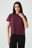 Burgundy Waffle Batwing Top
