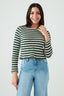 Multi Stripe Cut & Sew Long Sleeve Top