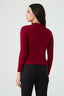Burgundy High Neck Long Sleeve