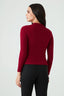 Burgundy High Neck Long Sleeve