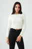 Ivory Web Jacquard Long Sleeve Top