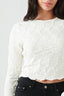 Ivory Web Jacquard Long Sleeve Top