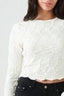 Ivory Web Jacquard Long Sleeve Top
