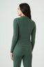 Dark Khaki Crinkle High Neck Top