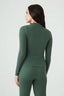 Dark Khaki Crinkle High Neck Top