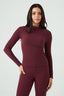 Plum Crinkle High Neck Top